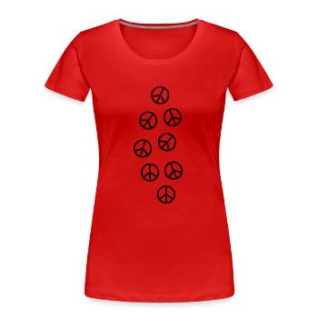 Peace - Frieden - Frauen Premium Bio T-Shirt - Rot - Vorne - Mia (176cm)