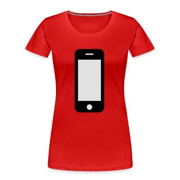 Handy - Frauen Premium Bio T-Shirt - Rot - Vorne - Mia (176cm)
