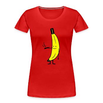 Weed Smoking Banana - Frauen Premium Bio T-Shirt - Rot - Vorne - Mia (176cm)
