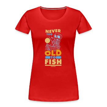 Angler - Frauen Premium Bio T-Shirt - Rot - Vorne - Mia (176cm)