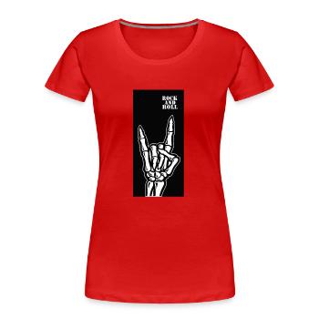 Rock 'n' Roll - Frauen Premium Bio T-Shirt - Rot - Vorne - Mia (176cm)