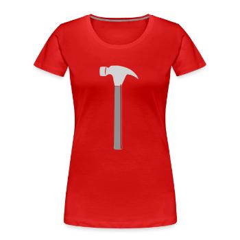 werkzeug hammer - Frauen Premium Bio T-Shirt - Rot - Vorne - Mia (176cm)