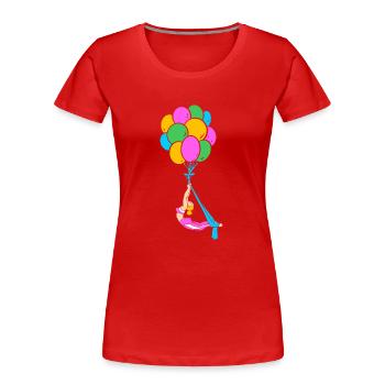Aerial Yoga Air Yoga - Frauen Premium Bio T-Shirt - Rot - Vorne - Mia (176cm)