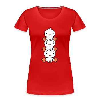 3 Ducks Tower Friends Enfants Piggyback Tête Assise - T-shirt bio Premium Femme - rouge - Devant - Mia (176cm)