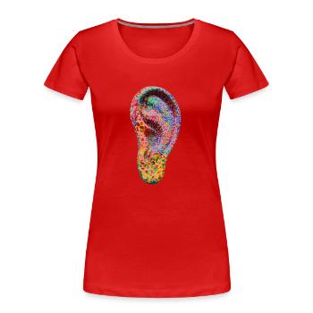 ear - Women's Premium Organic T-Shirt - red - Front - Mia (176cm)