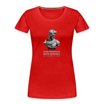 Buste Grec – Mori Memorias Non Somnia - T-shirt bio Premium Femme - rouge - Devant - Mia (176cm)