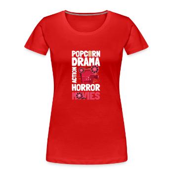 Filmliebhaber Action Hollywood - Frauen Premium Bio T-Shirt - Rot - Vorne - Mia (176cm)