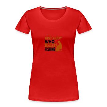 Angler Angelhaken Angelrute Sportfischer - Frauen Premium Bio T-Shirt - Rot - Vorne - Mia (176cm)