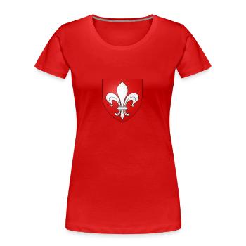 Blason Lille - T-shirt bio Premium Femme - rouge - Devant - Mia (176cm)