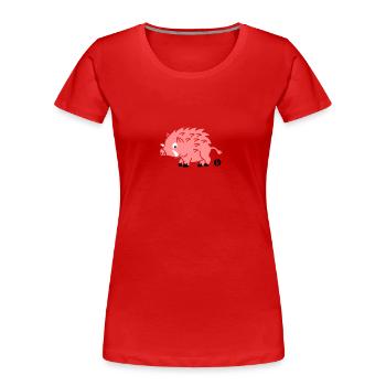 Wildschwein (c2) - Frauen Premium Bio T-Shirt - Rot - Vorne - Mia (176cm)