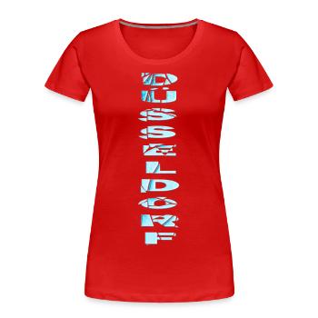 Dusseldorf Allemagne City Font Skyline - T-shirt bio Premium Femme - rouge - Devant - Mia (176cm)