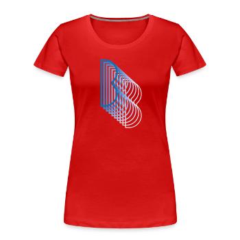 Bavière Lettre B Typo Style moderne - T-shirt bio Premium Femme - rouge - Devant - Mia (176cm)