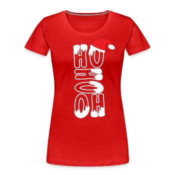 HO HO HO - Frauen Premium Bio T-Shirt - Rot - Vorne - Mia (176cm)