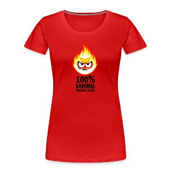 Baumwolle Meme, farbiges Maskottchen, Ver. 03 - Frauen Premium Bio T-Shirt - Rot - Vorne - Mia (176cm)