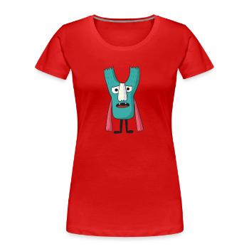 Funny Horror Gift Halloween Kawaii Monster - Women's Premium Organic T-Shirt - red - Front - Mia (176cm)