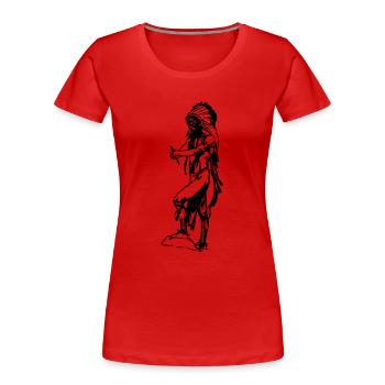 Indianer Amerika Idee Geschenk Ureinwohner - Frauen Premium Bio T-Shirt - Rot - Vorne - Mia (176cm)