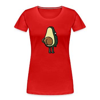 Avocado is scratching - Women's Premium Organic T-Shirt - red - Front - Mia (176cm)