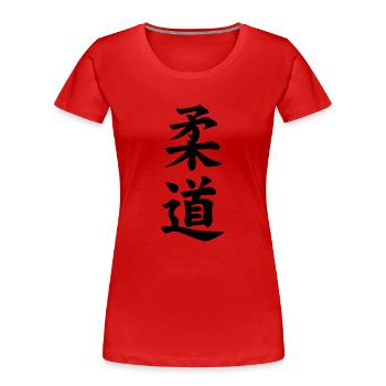 Judo Kanji "Flexible Way" japanischer Sport - Frauen Premium Bio T-Shirt - Rot - Vorne - Mia (176cm)