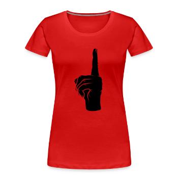 Up Finger pointing - Women's Premium Organic T-Shirt - red - Front - Mia (176cm)