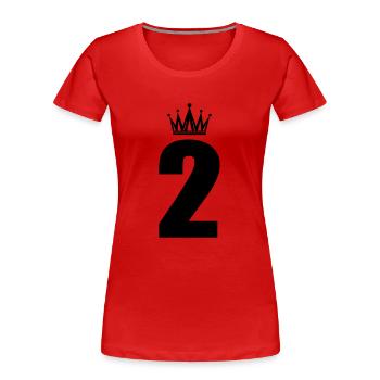 2 - Women's Premium Organic T-Shirt - red - Front - Mia (176cm)