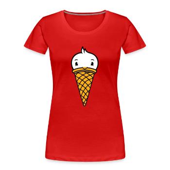 Bird Cream Waffle Cream Scoops Cornet de crème glacée - T-shirt bio Premium Femme - rouge - Devant - Mia (176cm)