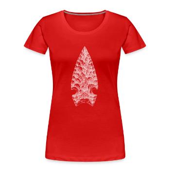 Pointe de flèche - T-shirt bio Premium Femme - rouge - Devant - Mia (176cm)