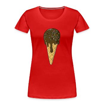 Eis | Schoko Eiscreme mit Streusel | Icecream - Frauen Premium Bio T-Shirt - Rot - Vorne - Mia (176cm)