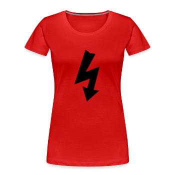 Electricity Symbol - Women's Premium Organic T-Shirt - red - Front - Mia (176cm)