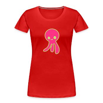 Tintenfisch - Frauen Premium Bio T-Shirt - Rot - Vorne - Mia (176cm)