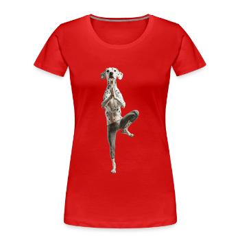 Dalmatiner - Frauen Premium Bio T-Shirt - Rot - Vorne - Mia (176cm)