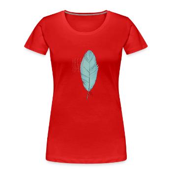 plume - T-shirt bio Premium Femme - rouge - Devant - Mia (176cm)