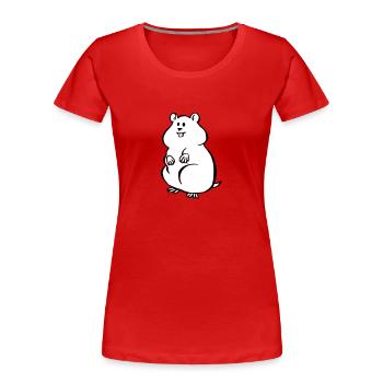 Hamster - Frauen Premium Bio T-Shirt - Rot - Vorne - Mia (176cm)