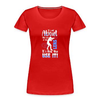 Fotografie Foto Bild Motiv - Frauen Premium Bio T-Shirt - Rot - Vorne - Mia (176cm)