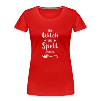 Hexe Halloween - Frauen Premium Bio T-Shirt - Rot - Vorne - Mia (176cm)