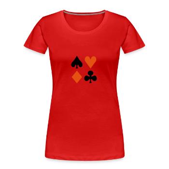 Poker - T-shirt bio Premium Femme - rouge - Devant - Mia (176cm)
