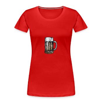Chope à bière Verre à bière - T-shirt bio Premium Femme - rouge - Devant - Mia (176cm)