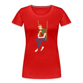 Anime Manga Otaku Kawaii Japan Cosplay Comic - Women's Premium Organic T-Shirt - red - Front - Mia (176cm)