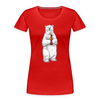Eisbär Flasche Bier - Frauen Premium Bio T-Shirt - Rot - Vorne - Mia (176cm)