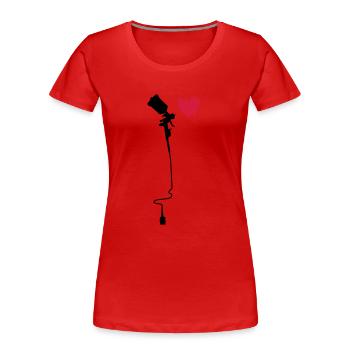 airbrushherz_2f - Frauen Premium Bio T-Shirt - Rot - Vorne - Mia (176cm)