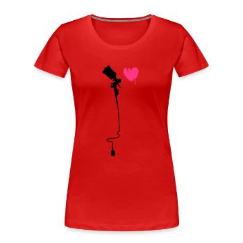 airbrushherz_2f - Frauen Premium Bio T-Shirt - Rot - Vorne - Mia (176cm)