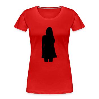 Modell Mädchen Silhouette - Frauen Premium Bio T-Shirt - Rot - Vorne - Mia (176cm)