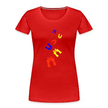 Fernglas Symbol - Frauen Premium Bio T-Shirt - Rot - Vorne - Mia (176cm)