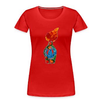 Molotov cocktail. Petrykivka painting. Ukraine Art - Women's Premium Organic T-Shirt - red - Front - Mia (176cm)