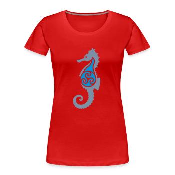 wee sea horse - Frauen Premium Bio T-Shirt - Rot - Vorne - Mia (176cm)