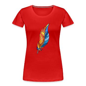 Plume - T-shirt bio Premium Femme - rouge - Devant - Mia (176cm)