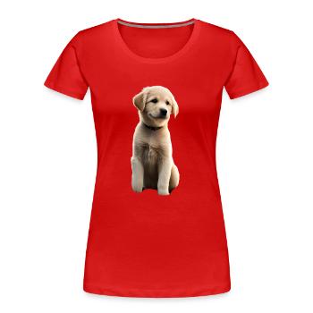 chien - T-shirt bio Premium Femme - rouge - Devant - Mia (176cm)