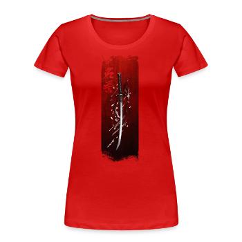 Honorable Blade: Samurai's Oath - Women's Premium Organic T-Shirt - red - Front - Mia (176cm)