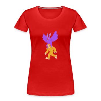 Mottenmann - Frauen Premium Bio T-Shirt - Rot - Vorne - Mia (176cm)