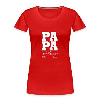 Love dad since 2022 - Women's Premium Organic T-Shirt - red - Front - Mia (176cm)
