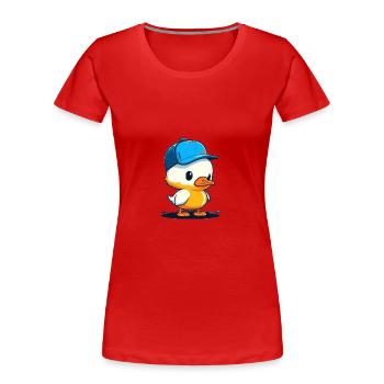 Cute duck3 - Women's Premium Organic T-Shirt - red - Front - Mia (176cm)